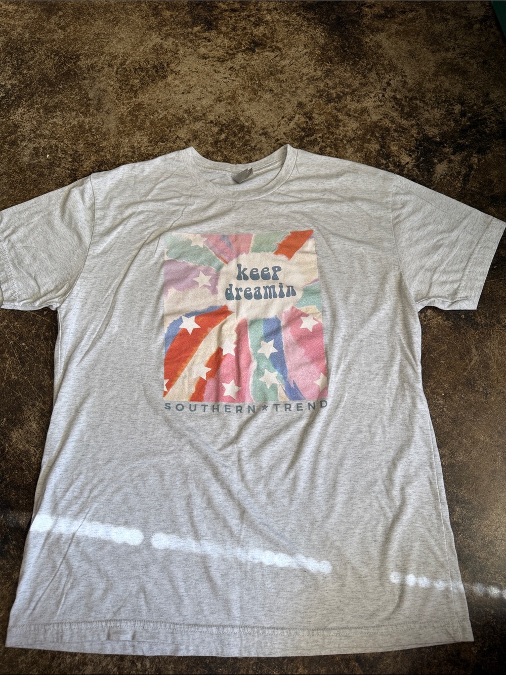 Next Level Apparel Light Gray Graphic Tee